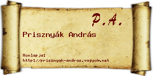 Prisznyák András névjegykártya