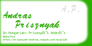 andras prisznyak business card